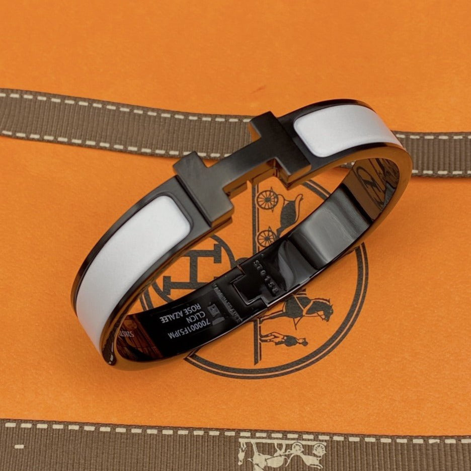 [Amore]H BRACELET 12MM BLACK WHITE CERAMIC