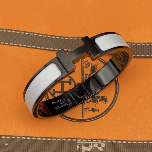 [Amore]H BRACELET 12MM BLACK WHITE CERAMIC