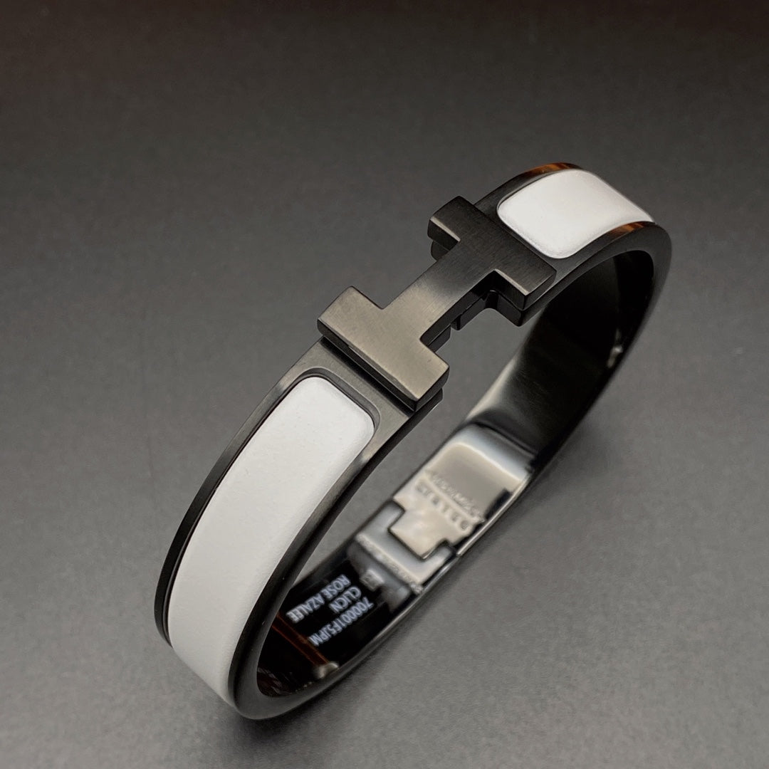 [Amore]H BRACELET 12MM BLACK WHITE CERAMIC