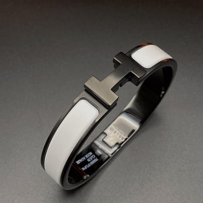 [Amore]H BRACELET 12MM BLACK WHITE CERAMIC
