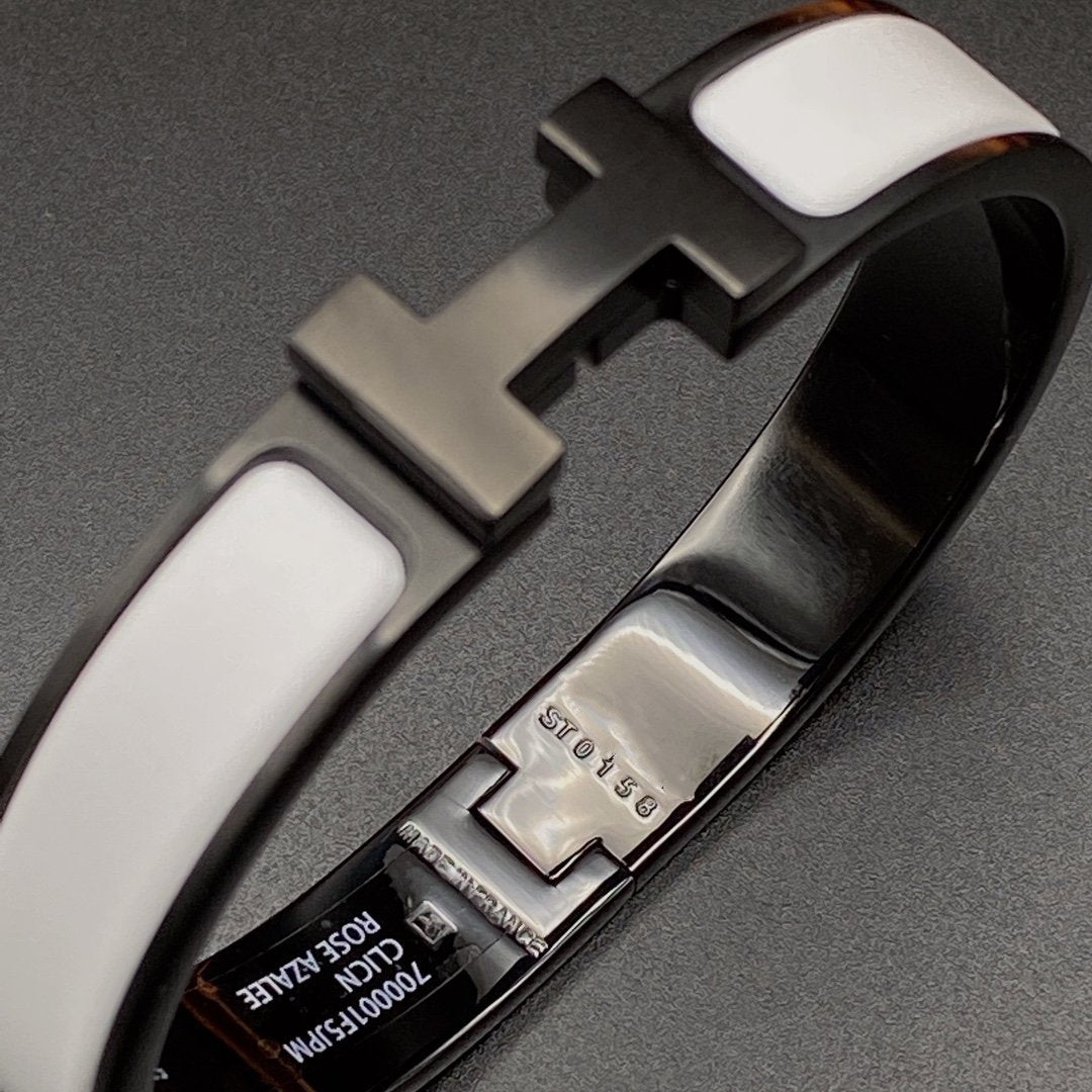 [Amore]H BRACELET 12MM BLACK WHITE CERAMIC