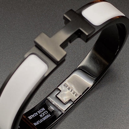 [Amore]H BRACELET 12MM BLACK WHITE CERAMIC