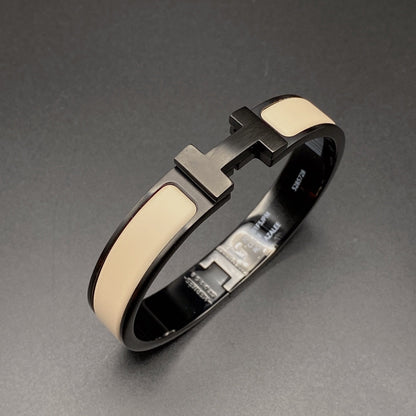 [Amore]H BRACELET 12MM BLACK BEIGE CERAMIC
