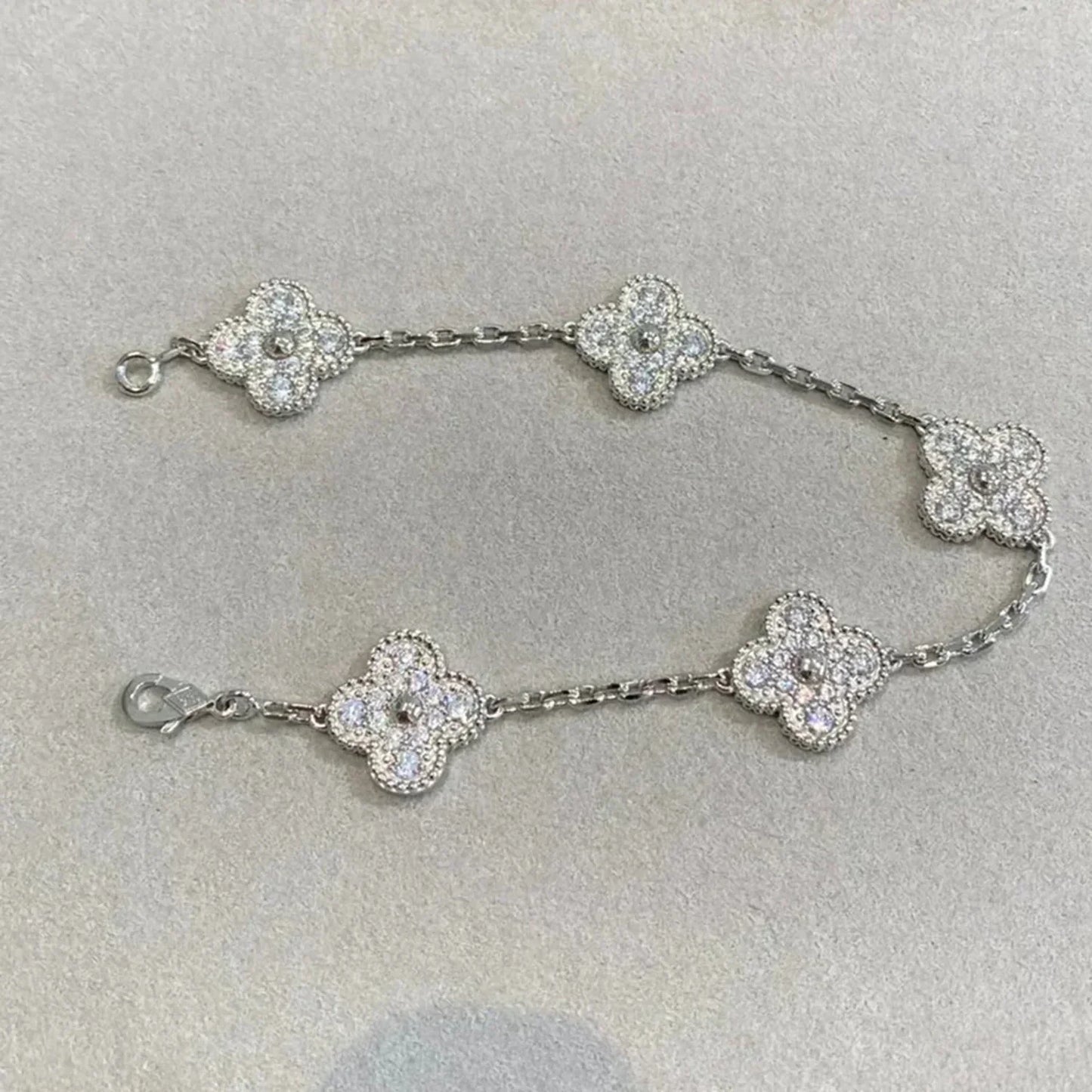 [Amore] CLOVER 5 MOTIF FULL DIAMOND BRACELET COLLECTION