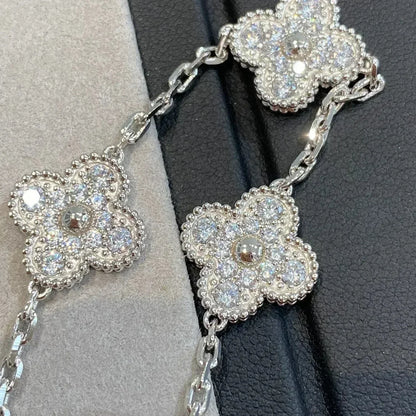 [Amore] CLOVER 5 MOTIF FULL DIAMOND BRACELET COLLECTION