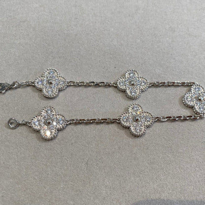 [Amore] CLOVER 5 MOTIF FULL DIAMOND BRACELET COLLECTION