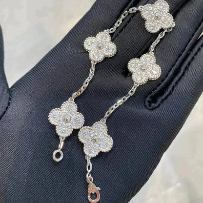 [Amore] CLOVER 5 MOTIF FULL DIAMOND BRACELET COLLECTION