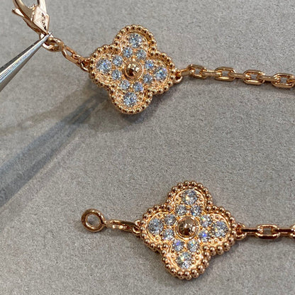 [Amore] CLOVER 5 MOTIF FULL DIAMOND BRACELET COLLECTION