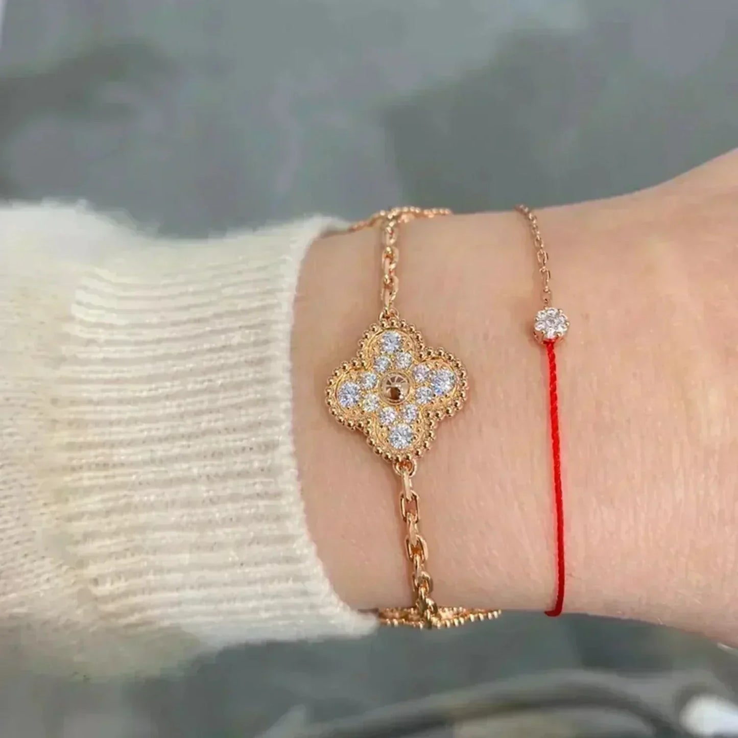 [Amore] CLOVER 5 MOTIF FULL DIAMOND BRACELET COLLECTION