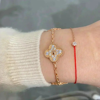 [Amore] CLOVER 5 MOTIF FULL DIAMOND BRACELET COLLECTION