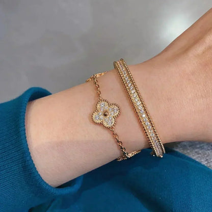 [Amore] CLOVER 5 MOTIF FULL DIAMOND BRACELET COLLECTION