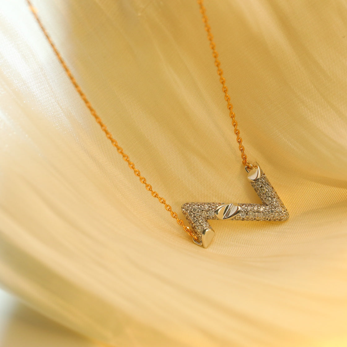 [Amore]VOLT SILVER DIAMOND PEDANT NECKLACE