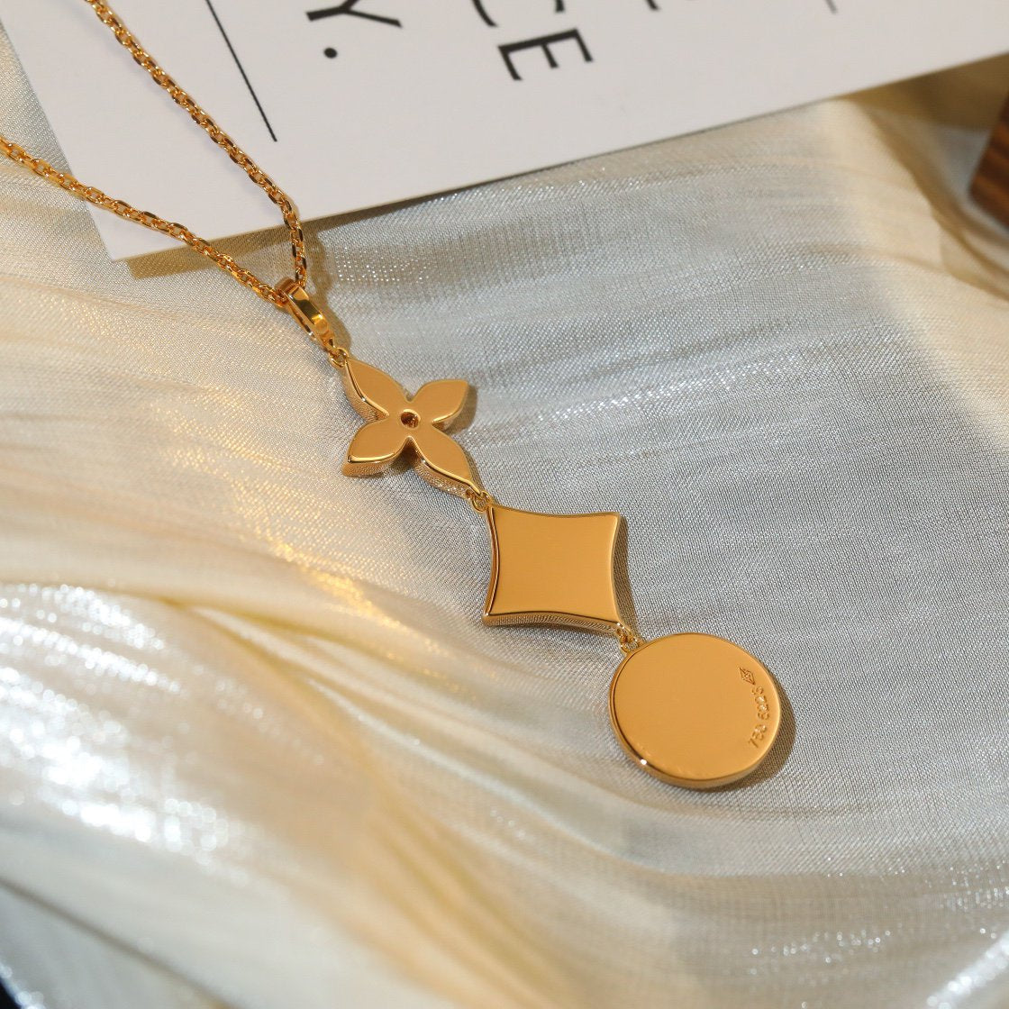 [Amore]STAR AND SUN DIAMOND PINK GOLD NECKLACE