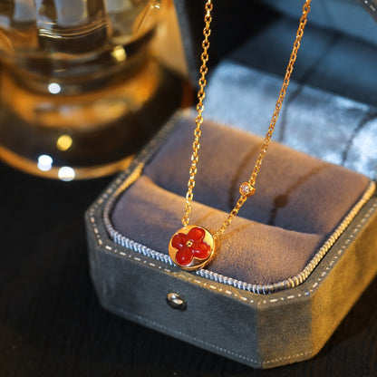 [Amore]SUN PEDANT PINK GOLD 1 DIAMOND NECKLACE