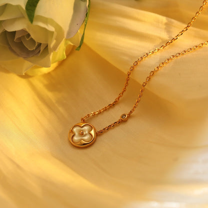 [Amore]SUN PEDANT PINK GOLD 1 DIAMOND NECKLACE