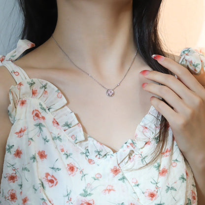 [Amore]SUN PEDANT PINK GOLD 1 DIAMOND NECKLACE