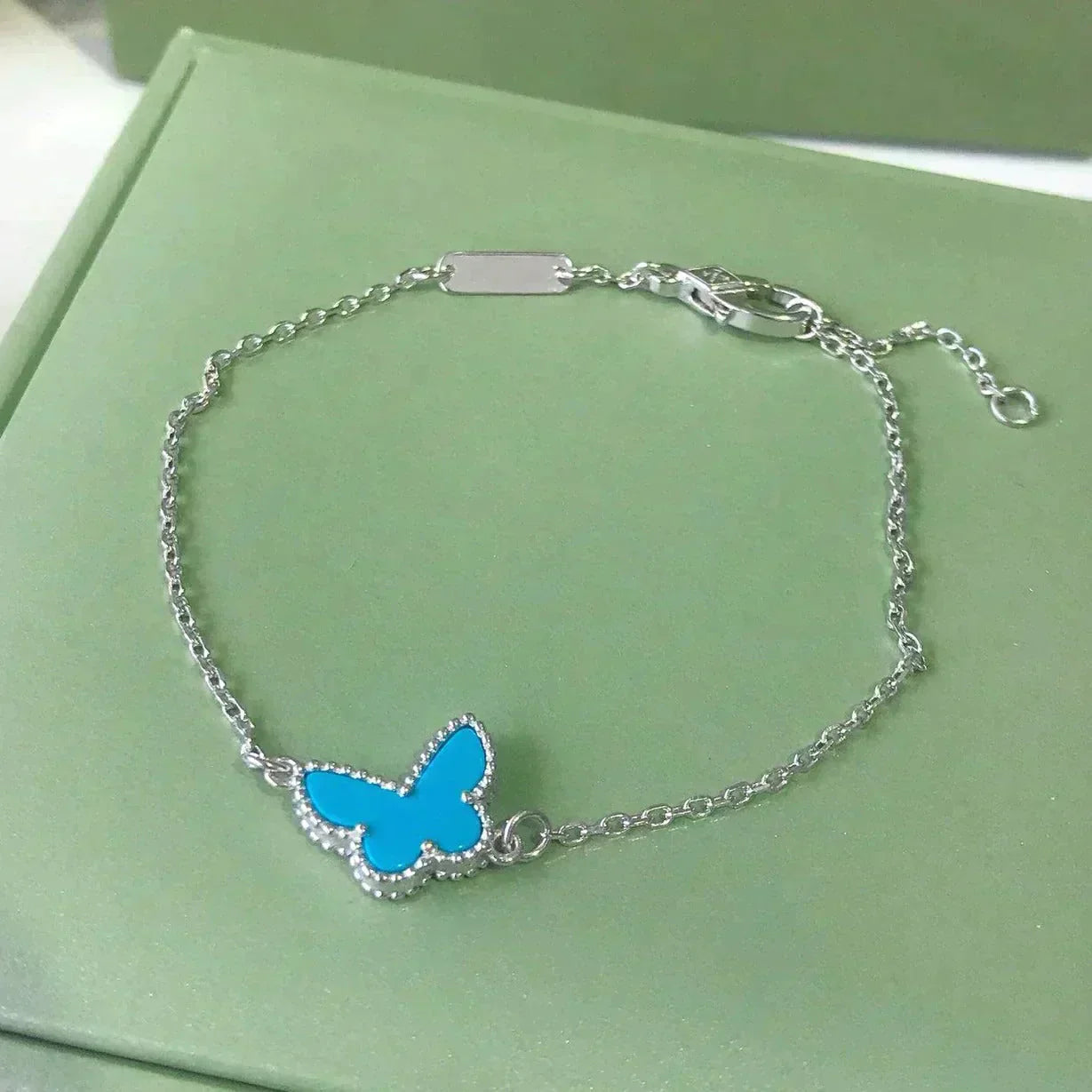 [Amore]BUTTERFLY TURQUOISE BUTTERFLY BRACELET SILVER