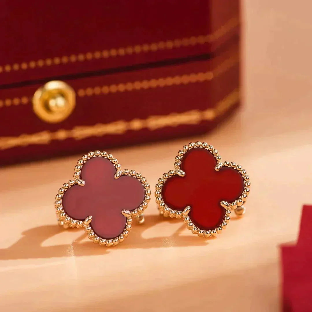 [Amore]CLOVER MEDIUM 1 MOTIFS CARNELIAN  EARRINGS