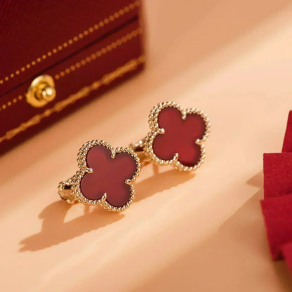 [Amore]CLOVER MEDIUM 1 MOTIFS CARNELIAN  EARRINGS