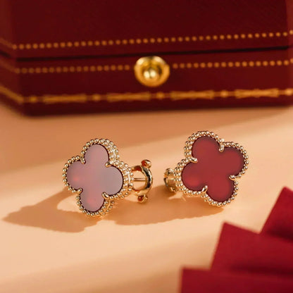[Amore]CLOVER MEDIUM 1 MOTIFS CARNELIAN  EARRINGS