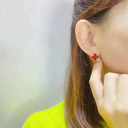 [Amore]CLOVER MEDIUM 1 MOTIFS CARNELIAN  EARRINGS