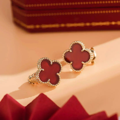 [Amore]CLOVER MEDIUM 1 MOTIFS CARNELIAN  EARRINGS