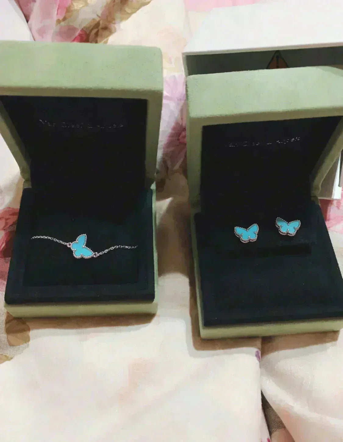 [Amore]BUTTERFLY TURQUOISE EARRINGS SILVER
