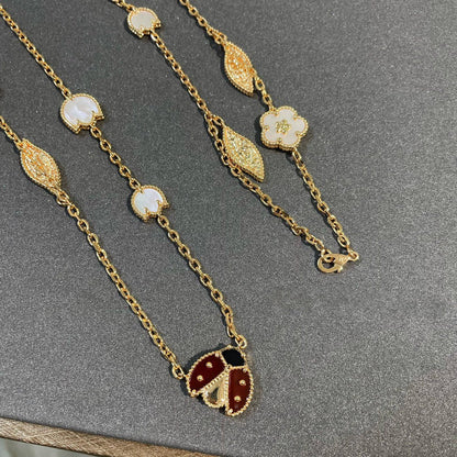 [Amore]LUCKY SPRING 15 MOTIFS GOLD NECKLACE