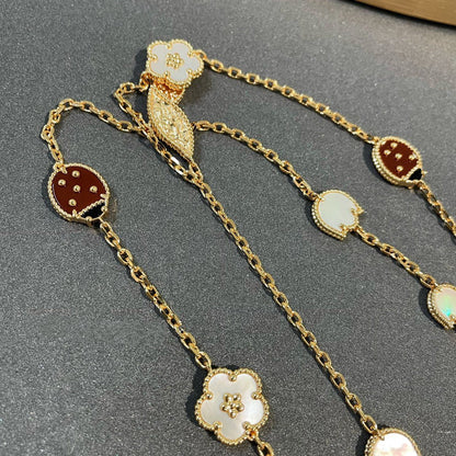 [Amore]LUCKY SPRING 15 MOTIFS GOLD NECKLACE