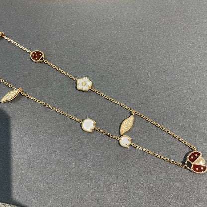 [Amore]LUCKY SPRING 15 MOTIFS GOLD NECKLACE