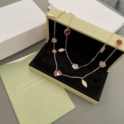 [Amore]LUCKY SPRING 15 MOTIFS ROSE GOLD NECKLACE