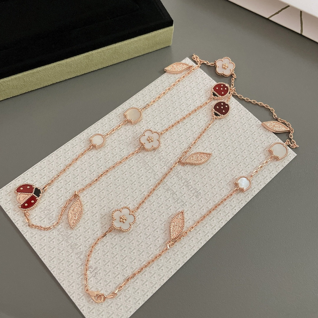 [Amore]LUCKY SPRING 15 MOTIFS ROSE GOLD NECKLACE