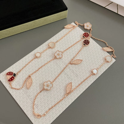 [Amore]LUCKY SPRING 15 MOTIFS ROSE GOLD NECKLACE