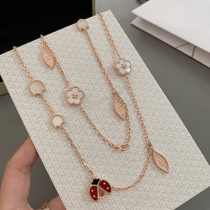 [Amore]LUCKY SPRING 15 MOTIFS ROSE GOLD NECKLACE