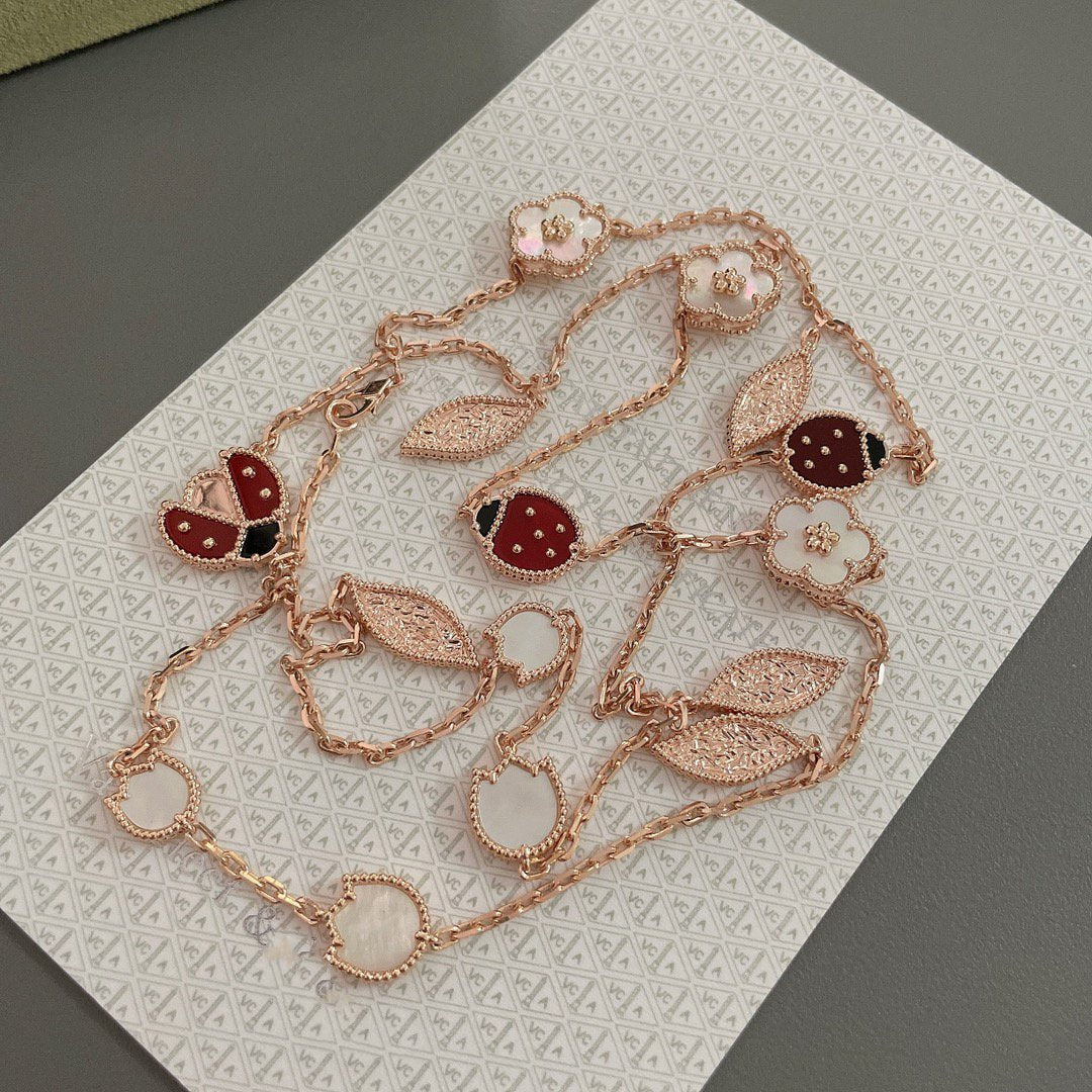 [Amore]LUCKY SPRING 15 MOTIFS ROSE GOLD NECKLACE
