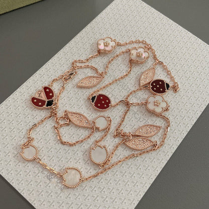 [Amore]LUCKY SPRING 15 MOTIFS ROSE GOLD NECKLACE