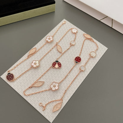 [Amore]LUCKY SPRING 15 MOTIFS ROSE GOLD NECKLACE