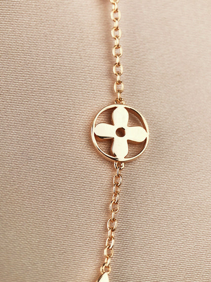 [Amore]STAR AND SUN 7 MOTIFS GOLD BRACELET