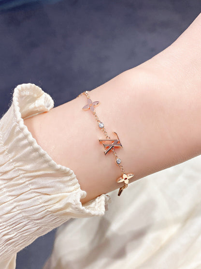 [Amore]STAR AND SUN 7 MOTIFS GOLD BRACELET