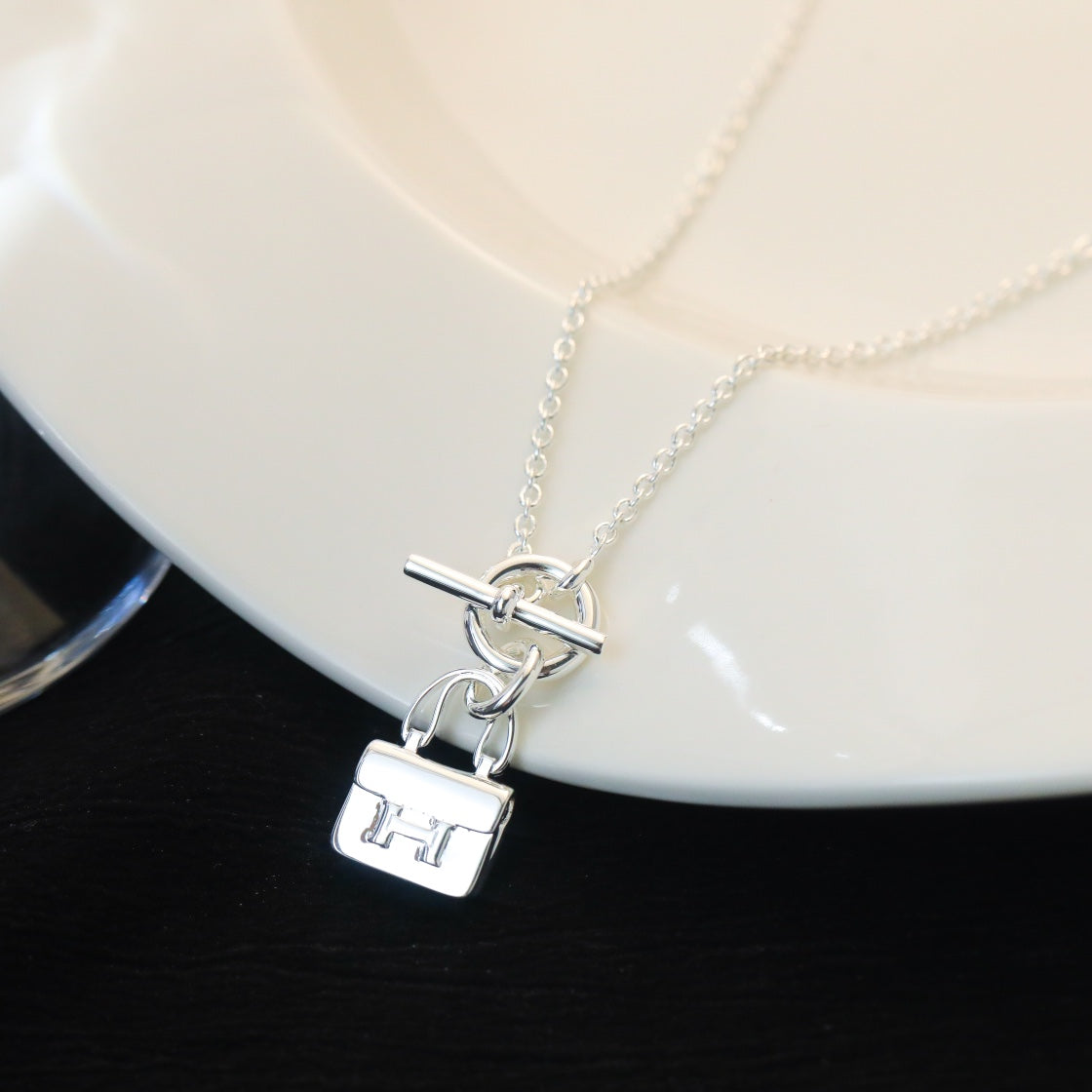 [Amore]POP H PEDANT SILVER NECKLACE