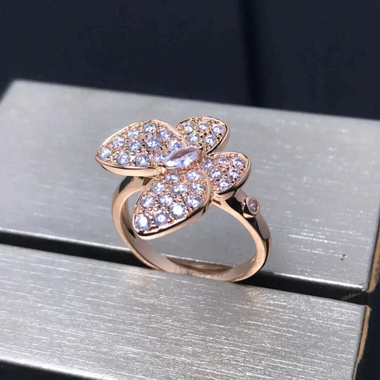 [Amore]BUTTERFLY PINK GOLD DIAMOND RING