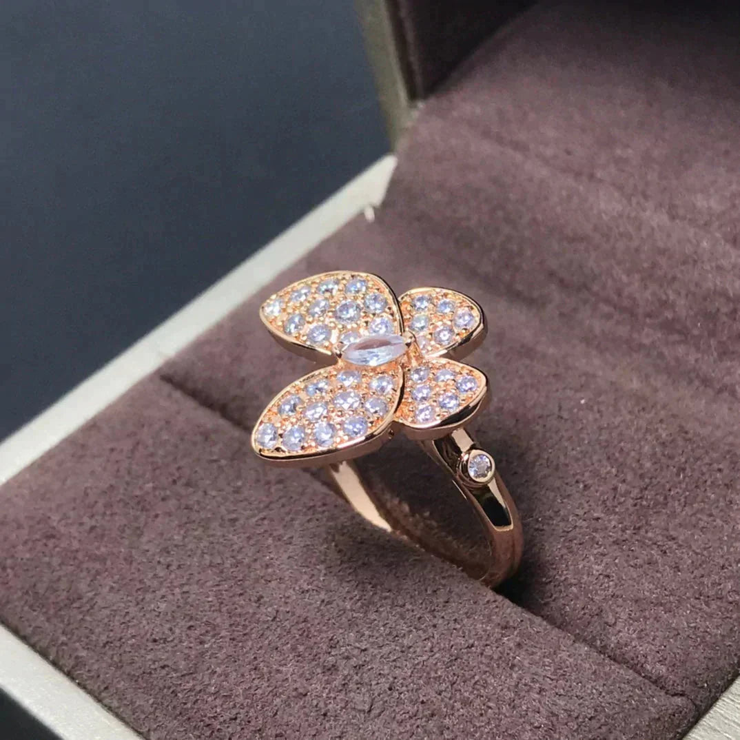 [Amore]BUTTERFLY PINK GOLD DIAMOND RING