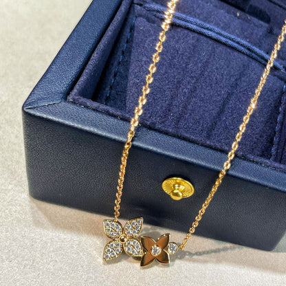 [Amore]STAR BLOSSOM NECKLACE PINK GOLD DIAMONDS