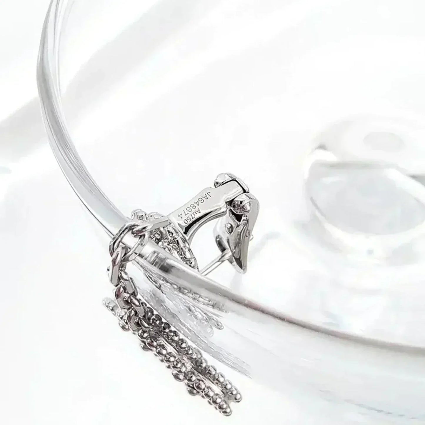[Amore]CLOVER 2 MOTIFS  DIAMOND ONYX EARRINGS SILVER