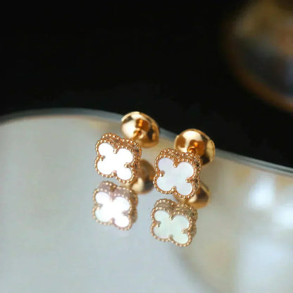 [Amore]CLOVER MINI 9.5MM WHITE MOP EARRINGS