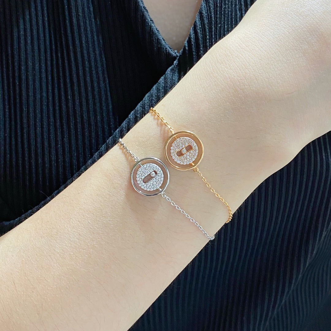 [Amore]LUCKY MOVE DIAMOND PAVED BRACELET