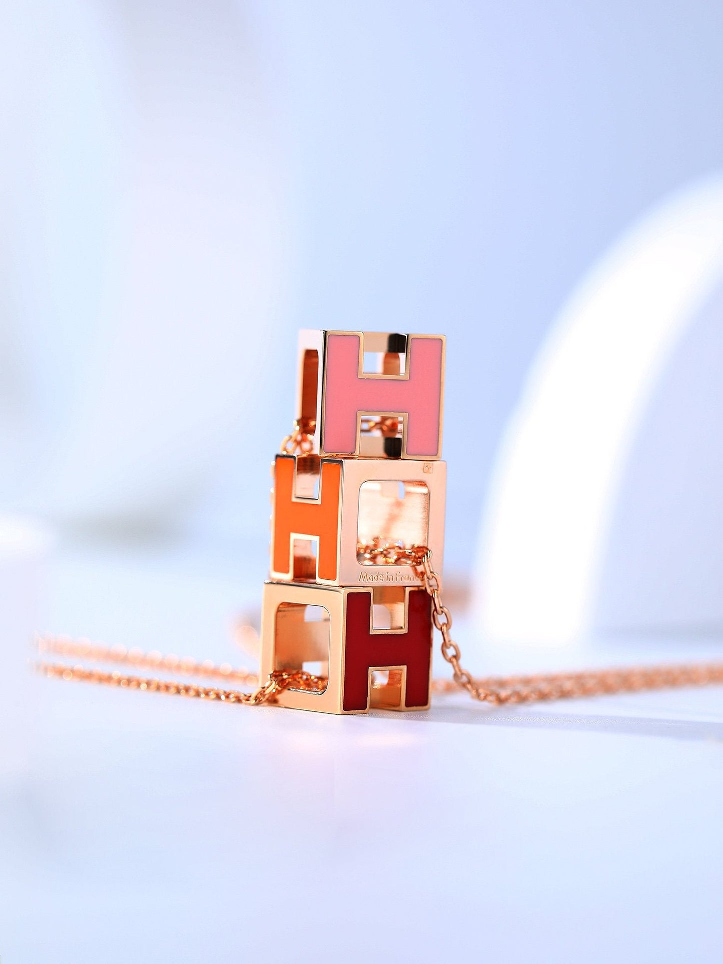 [Amore]H CAGE PINK GOLD NECKLACE