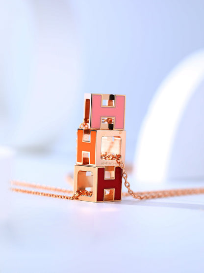 [Amore]H CAGE PINK GOLD NECKLACE