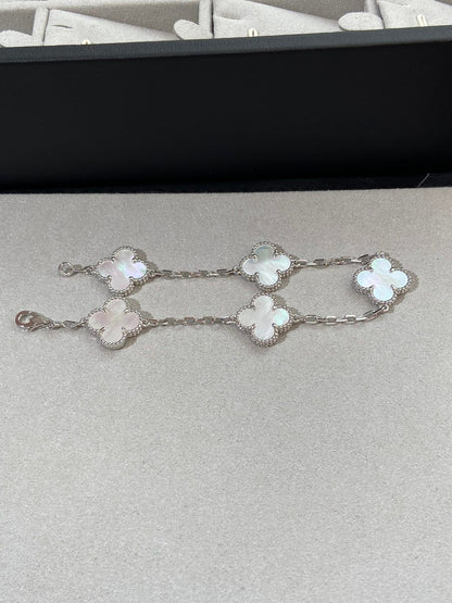 [Amore]CLOVER WHITE PEARL MOP 5 MOTIF BRACELET COLLECTION