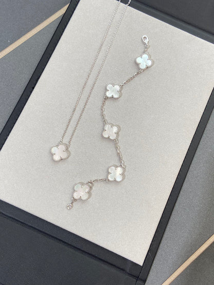 [Amore]CLOVER WHITE PEARL MOP 5 MOTIF BRACELET COLLECTION